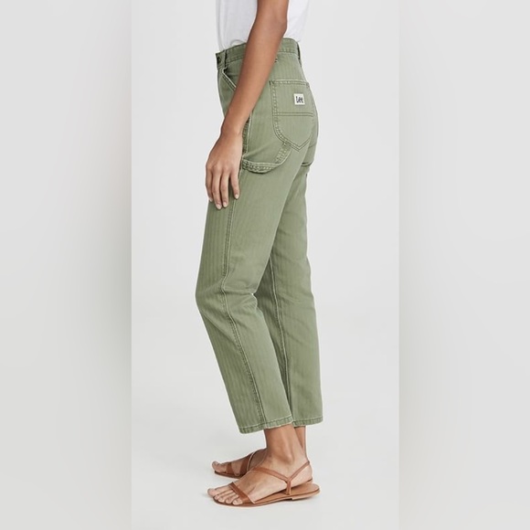 Lee High Rise Dungaree Ankle Pant Olive - Picture 2 of 13